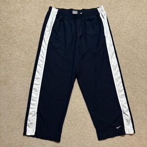 Nike Track Pants Youth Large 12-14 Navy Blue White Stripe Athletic Y2K 00s